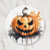 水不気味色ジャック・オ・ランタン・ハロウィーン フェイバータグ (正面)