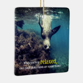 水中おもしろいライオン セラミックオーナメント (右)