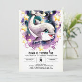 水中お洒落ドルフィン誕生日 招待状 (スタンド正面)