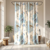 水中お洒落世界 – 海の生物パターン シャワーカーテン