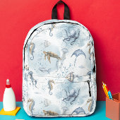 水中お洒落世界 – 海の生物パターン プリントバックパック