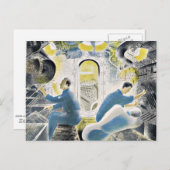 水中でのEric Ravilious、作業コントロール ポストカード (正面/裏面)