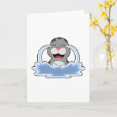 水中でシールを密閉する カード (黄色い花)