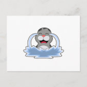 水中でシールを密閉する ポストカード (正面)