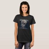 水中でジャンプする猫 Tシャツ (正面フル)