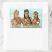 水中でポーズをグループ化 長方形シール (バッグ)