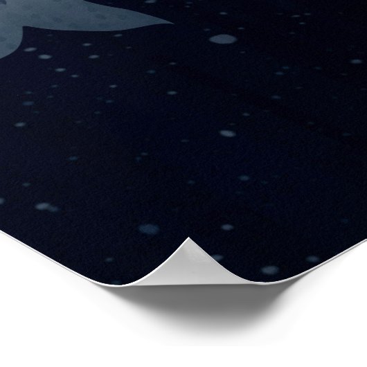 水中で一緒に泳ぐかわいいナチュラル ポスター (角)