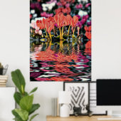 水中で反射するシクラメン ポスター (ホームオフィス)