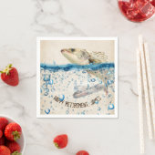 水中で大きな魚を引退する スタンダードカクテルナプキン (インサイチュ)