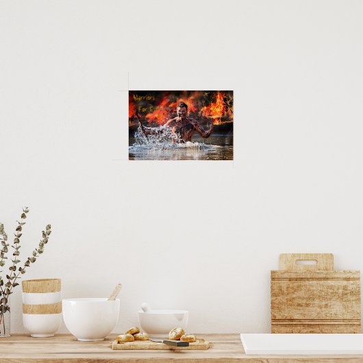 水中で戦う戦士 ポスター (キッチン)