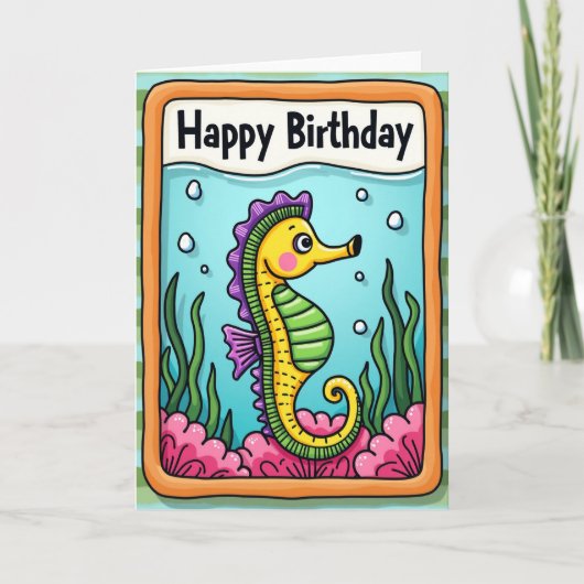 水中で楽しむ誕生日カード カード (正面)