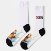 水中で泳ぐかわいいウミガメが大好きパーソナライズされた ソックス (左)