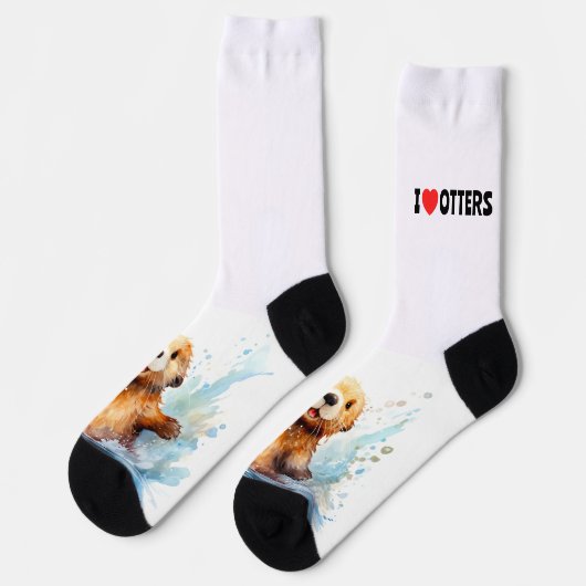 水中で泳ぐかわいいウミガメが大好きパーソナライズされた ソックス (左)