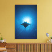 水中で泳ぐマンタ キャンバスプリント (インサイチュ (リビング))