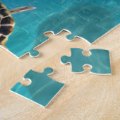 水中で泳ぐ亀のパズル ジグソーパズル (側面)