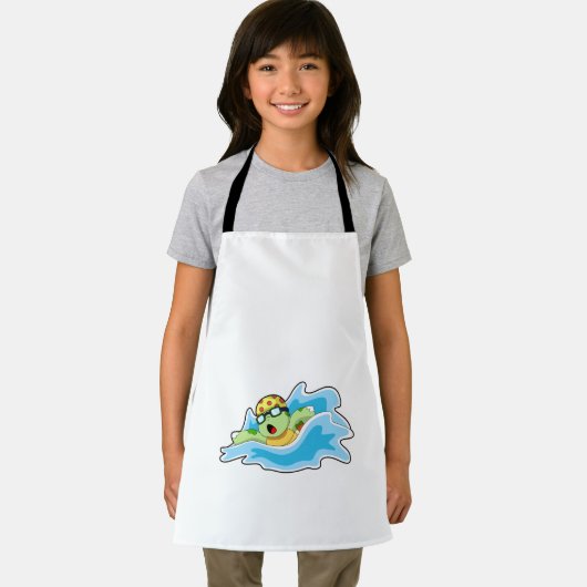 水中で泳ぐ亀 エプロン (インサイチュ)