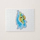 水中で泳ぐ亀 ジグソーパズル (横)