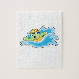 水中で泳ぐ亀 ジグソーパズル