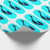 水中で泳ぐ人魚の模様 ラッピングペーパー (角)