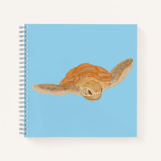 水中で泳ぐ海亀 - 透明。   ノートブック (正面)