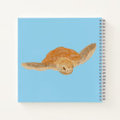 水中で泳ぐ海亀 - 透過画像 ノートブック (裏面)