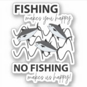 水中で泳ぐ魚の魚釣り シール (正面)