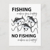 水中で泳ぐ魚の魚釣り ポストカード (正面)