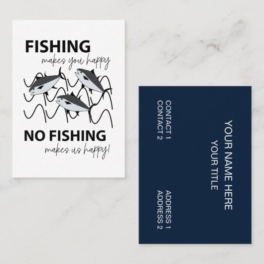 水中で泳ぐ魚の魚釣り 名刺 (正面/裏面)