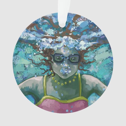 水中で泳ぐ オーナメント (正面)