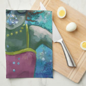 水中で泳ぐ キッチンタオル (四つ折り)