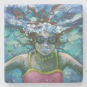 水中で泳ぐ ストーンコースター (正面)