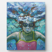 水中で泳ぐ フォトプラーク (正面)