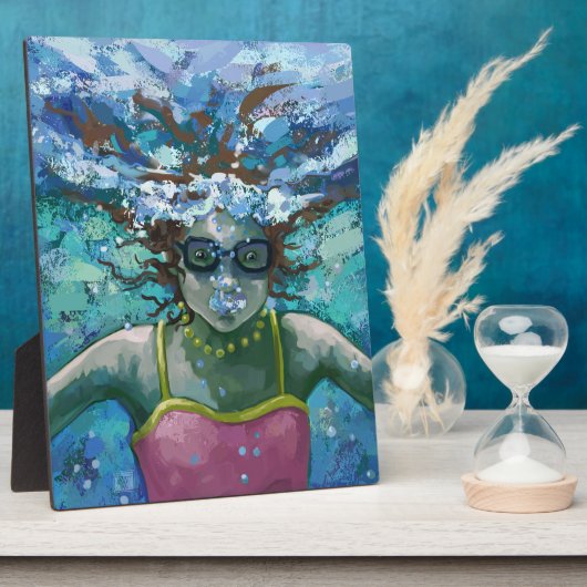 水中で泳ぐ フォトプラーク (側面)