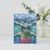 水中で泳ぐ ポストカード (スタンド正面)