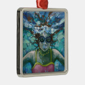 水中で泳ぐ メタルオーナメント (右)