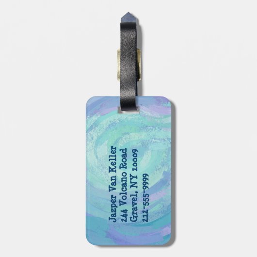 水中で泳ぐ ラゲッジタグ (裏面縦)