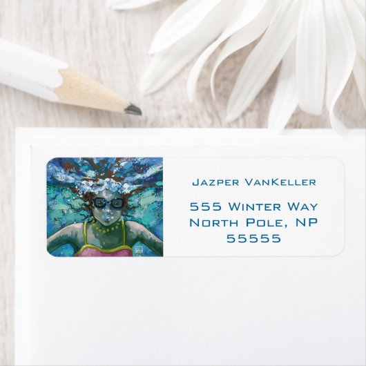 水中で泳ぐ ラベル (インサイチュ)