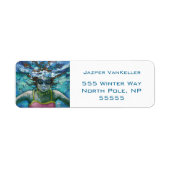 水中で泳ぐ ラベル (正面)