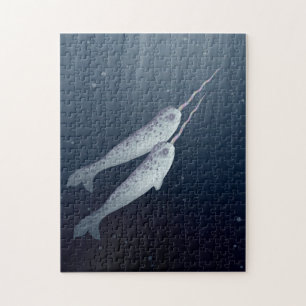 水中に一緒に泳ぐかわいいNarwhals ジグソーパズル