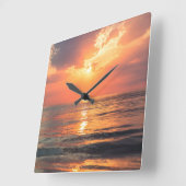 水中に沈む スクエア壁時計 (傾斜)