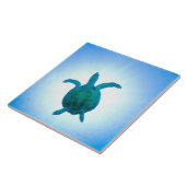 水中に泳いでいるウミガメ タイル (側面)