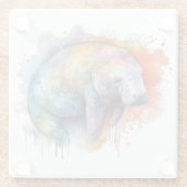 水中に浮遊するカラフルマネージャー ガラスコースター (裏面)