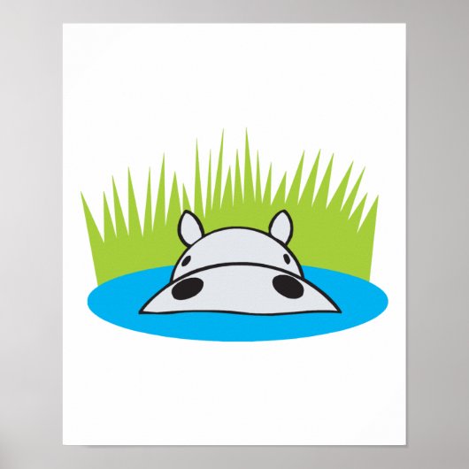 水中に潜んでいるカバ ポスター (正面)