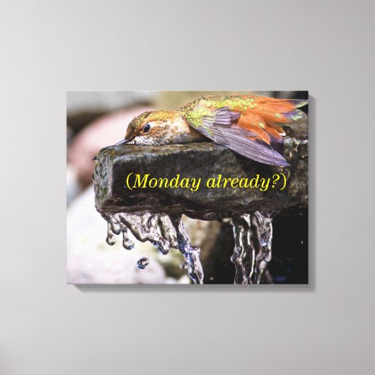 水中に産卵するハチドリ キャンバスプリント (正面)