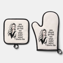 水中のにおい 鍋つかみ&鍋敷きセット