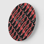 水中のアカザメが泳ぐこと ラージ壁時計 (傾斜)