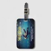 水中のアシカ ラゲッジタグ (正面縦)