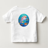水中のイルカと熱帯魚 トドラーTシャツ (裏面)