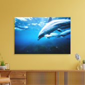 水中のイルカ キャンバスプリント (インサイチュ (リビング))