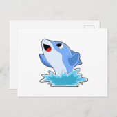 水中のイルカ ポストカード (正面/裏面)